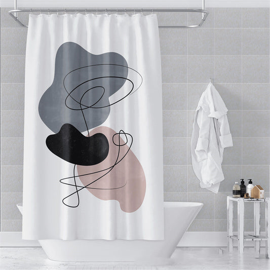 Morandi Abstract Art Bathroom Shower Curtain